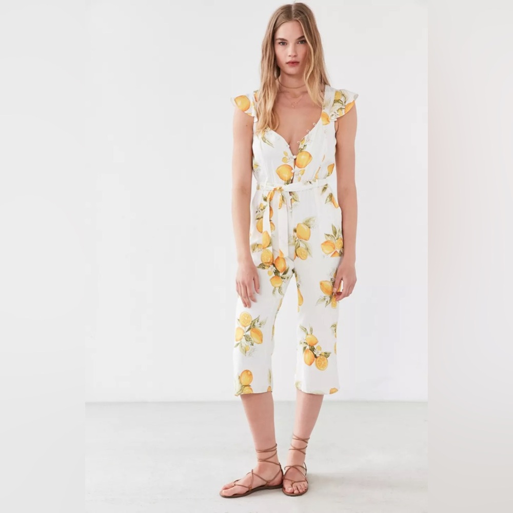 For Love & Lemons Limonada Tie-Front Jumpsuit